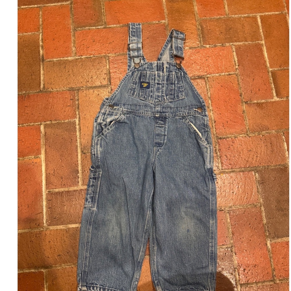 OshKosh Bgosh Kids 3T Blue Denim Overalls Carpenter‎ Bib Dungarees Medium Wash
